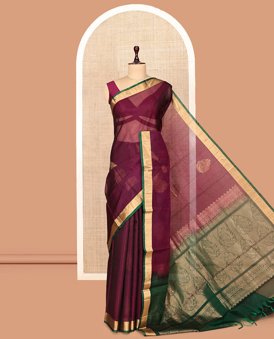 Purple Silk Cotton Saree