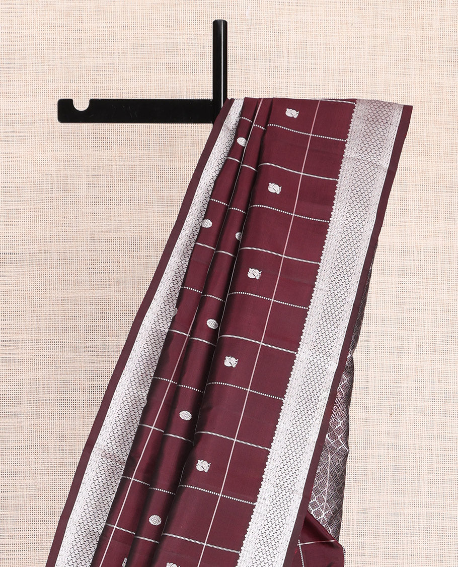 Maroon Kanchipuram Chettinad Saree