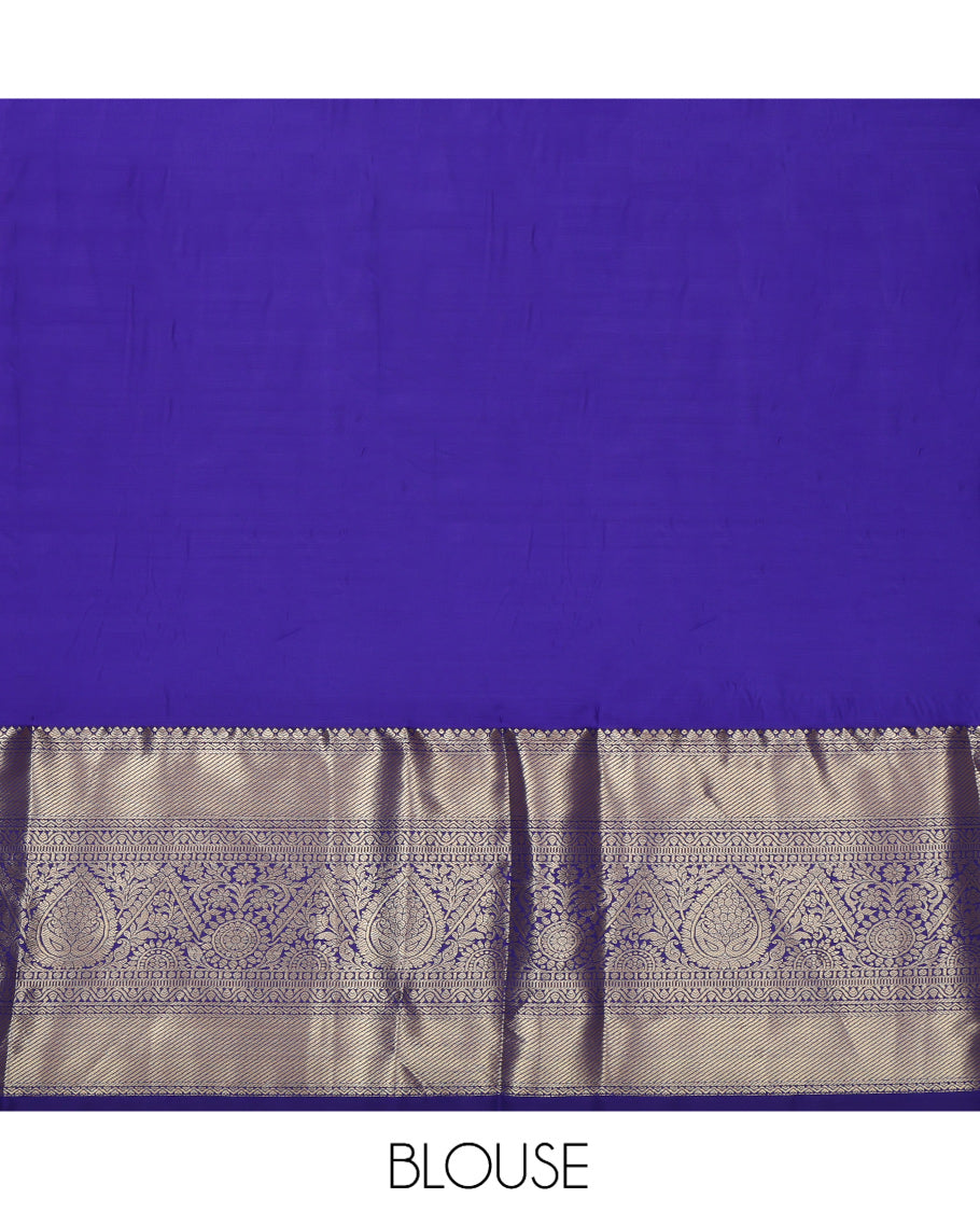 Pink Art Silk Pavadai Material, Decorated with Jacquard Design, Contrast Traditional Zari Design Border, and a Contrast Blouse