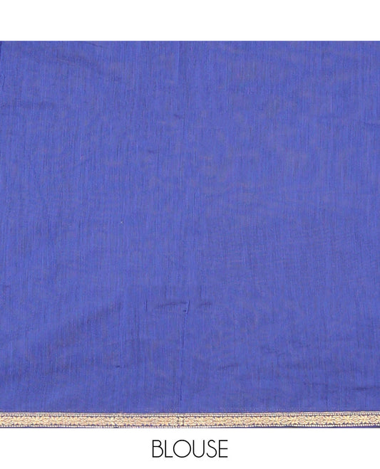 Green Maheshwari Cotton Saree, Bedecked with Flower Buttas All Over Its Body, Subtly Woven Piping Border, Captivating Contrast Pallu Steeped with Buttas, and Paired with a Contrast Blouse