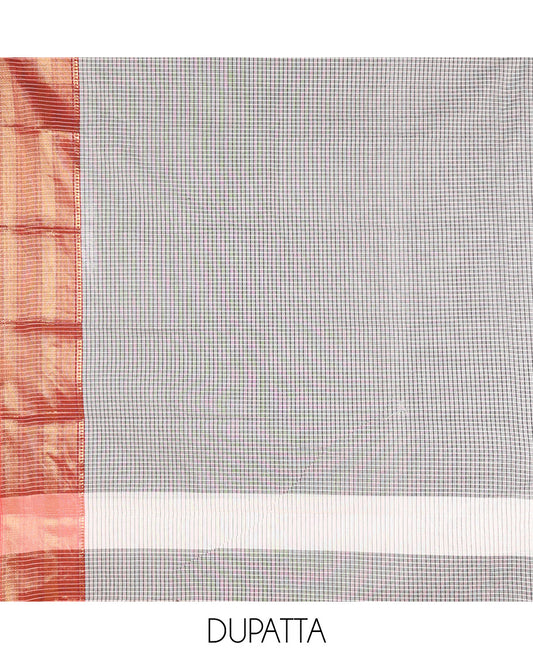 Grey Mercerised Cotton Material Chudidar Set