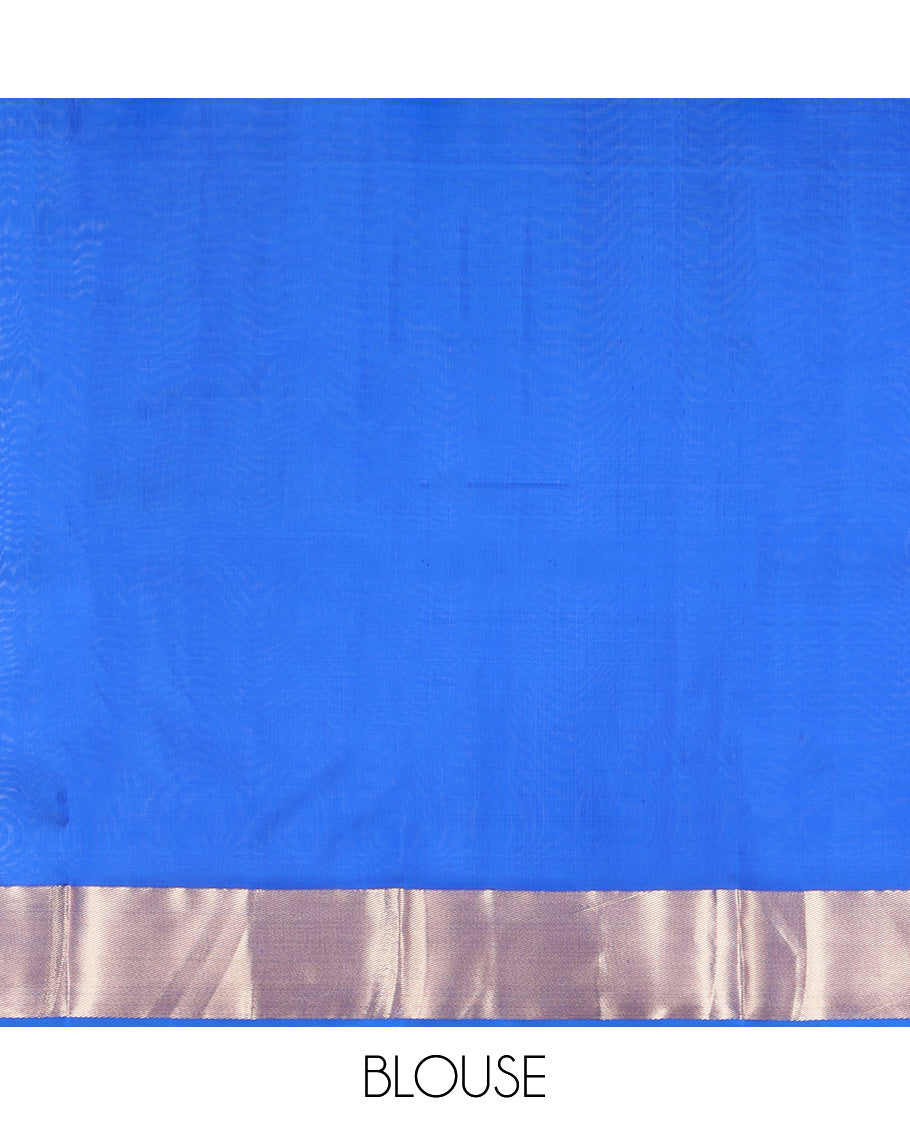M.S Blue Plain Kanchipuram Silk Saree