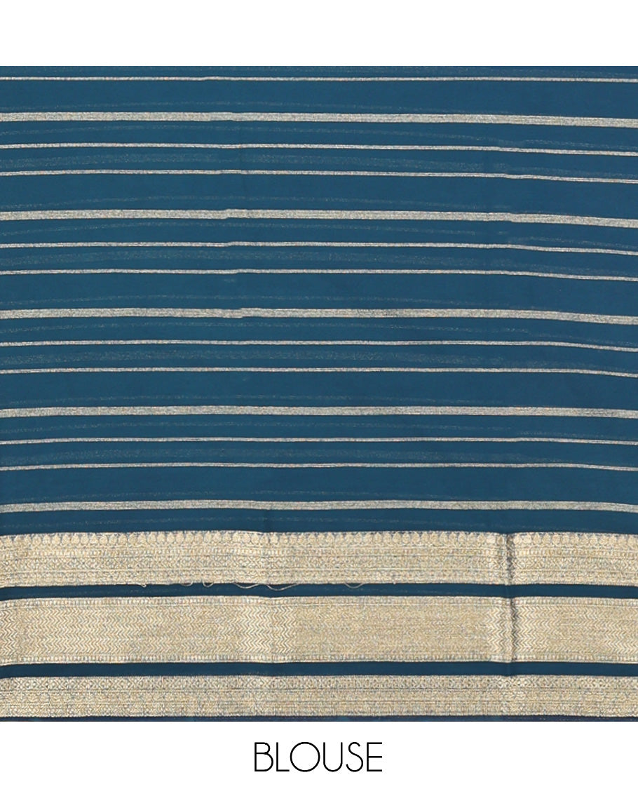 Blue Semi Mysore Silk Saree