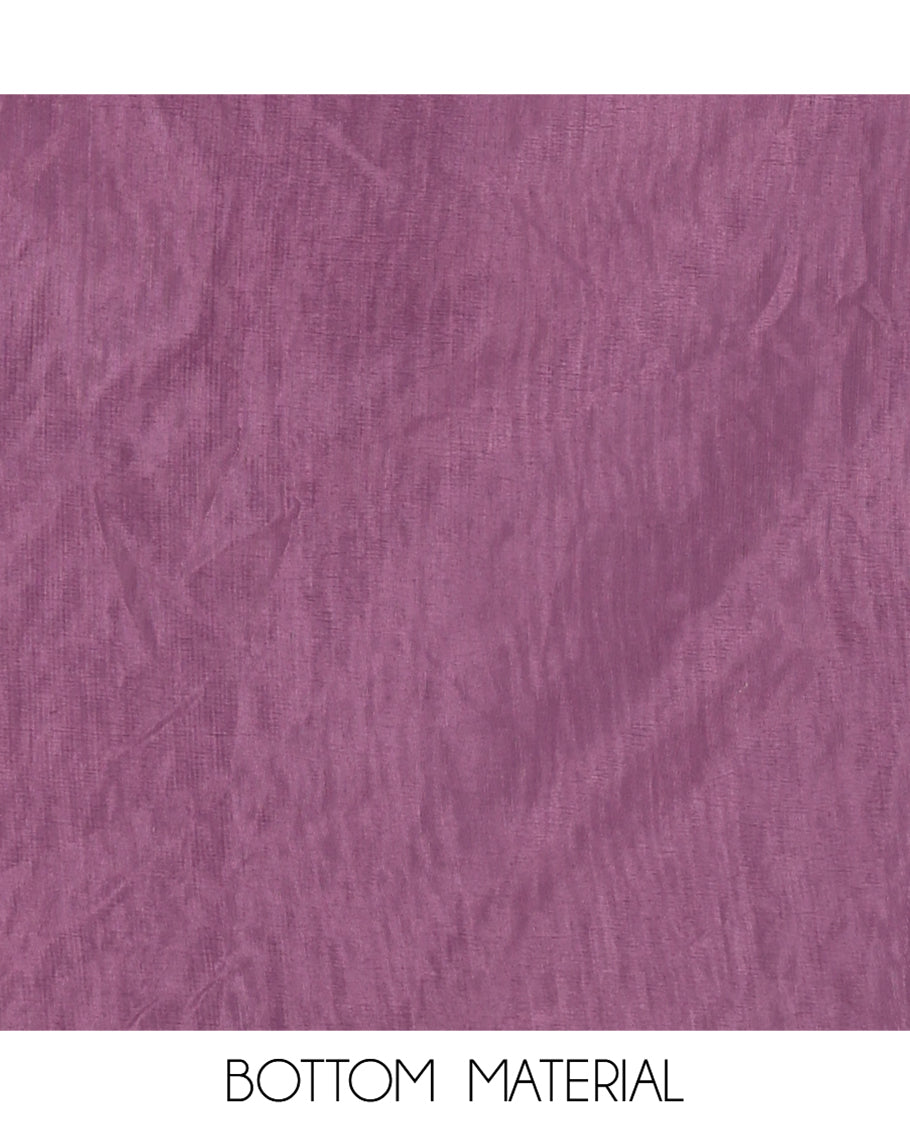 Dark Purple Kota Chex Material Chudiddar, Floral Vine Embroidered Top, Santoon Bottom, Embroidered Dupatta