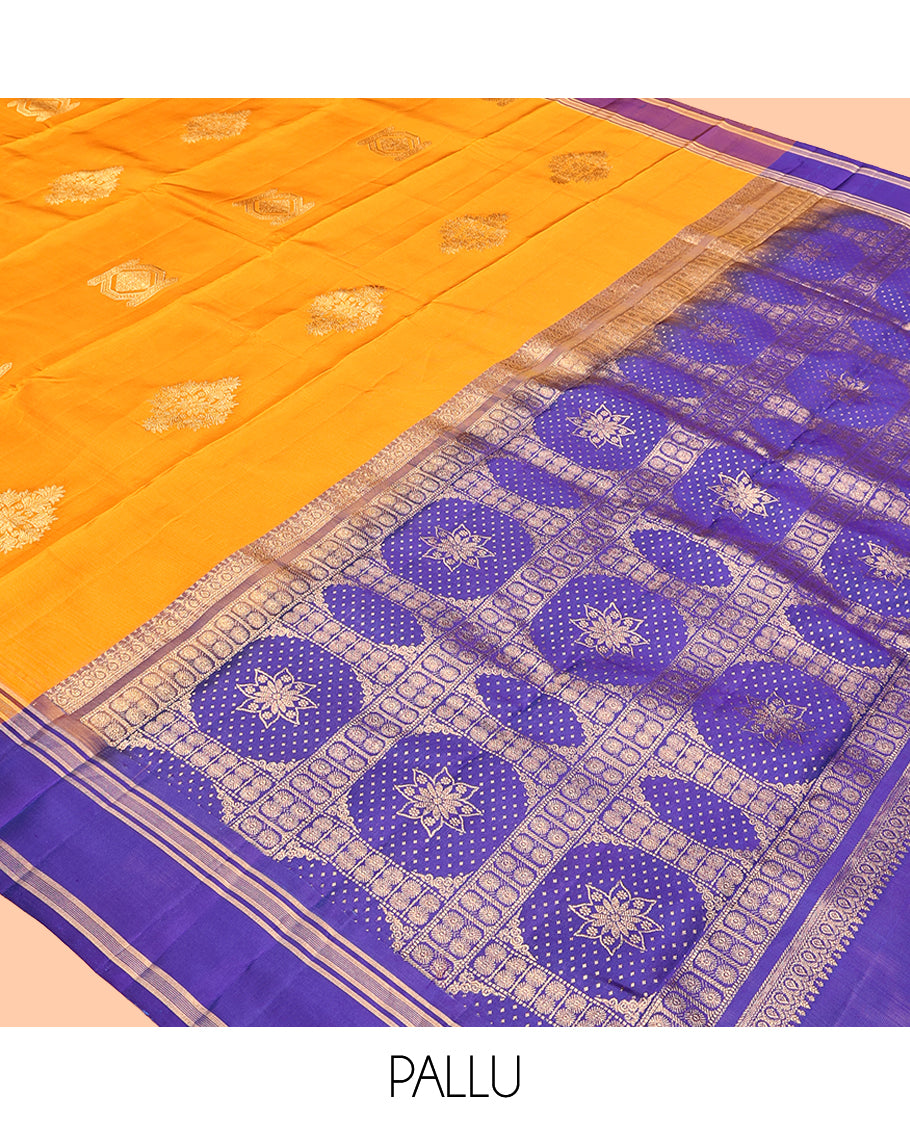Yellow Mayuri Lite Silk Mix Saree