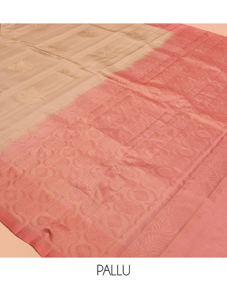 Sandal Zari Butta Mayuri Lite Silk Mix Saree