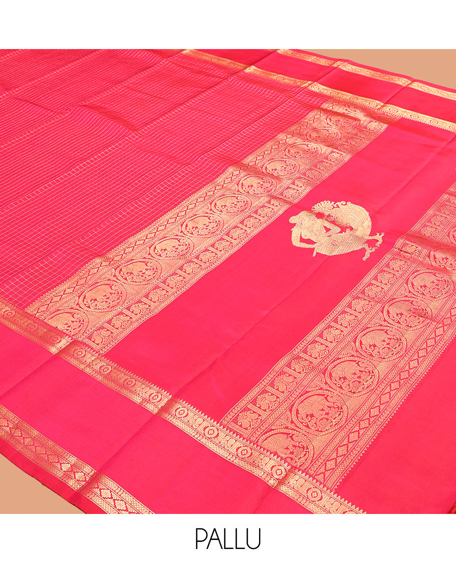 Red Kanchipuram Chettinad Saree