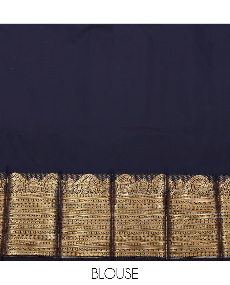 Red Budget Silk Saree, Beautifully Bedecked with Zari Buttas, Complemented by a Contrast Traditional Zari Border, Grand Pallu, and Contrast Blouse