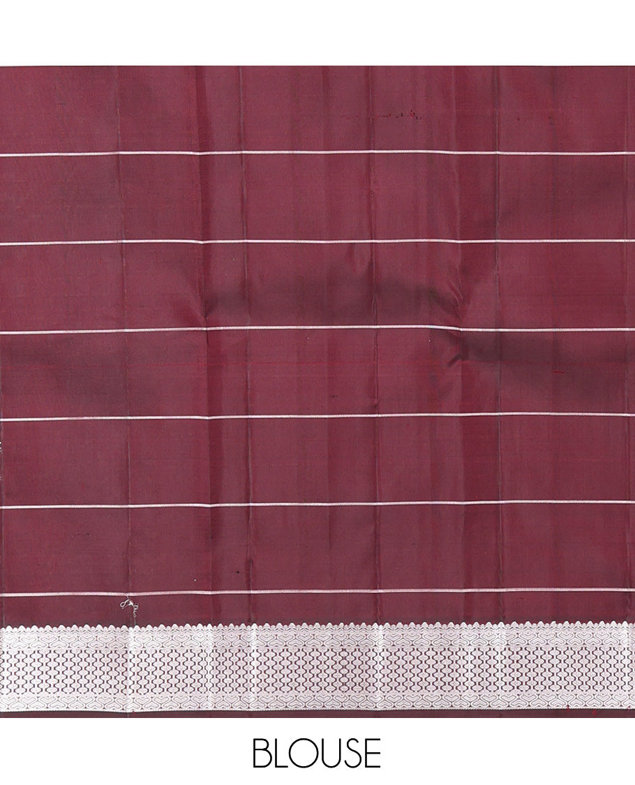 Maroon Kanchipuram Chettinad Saree