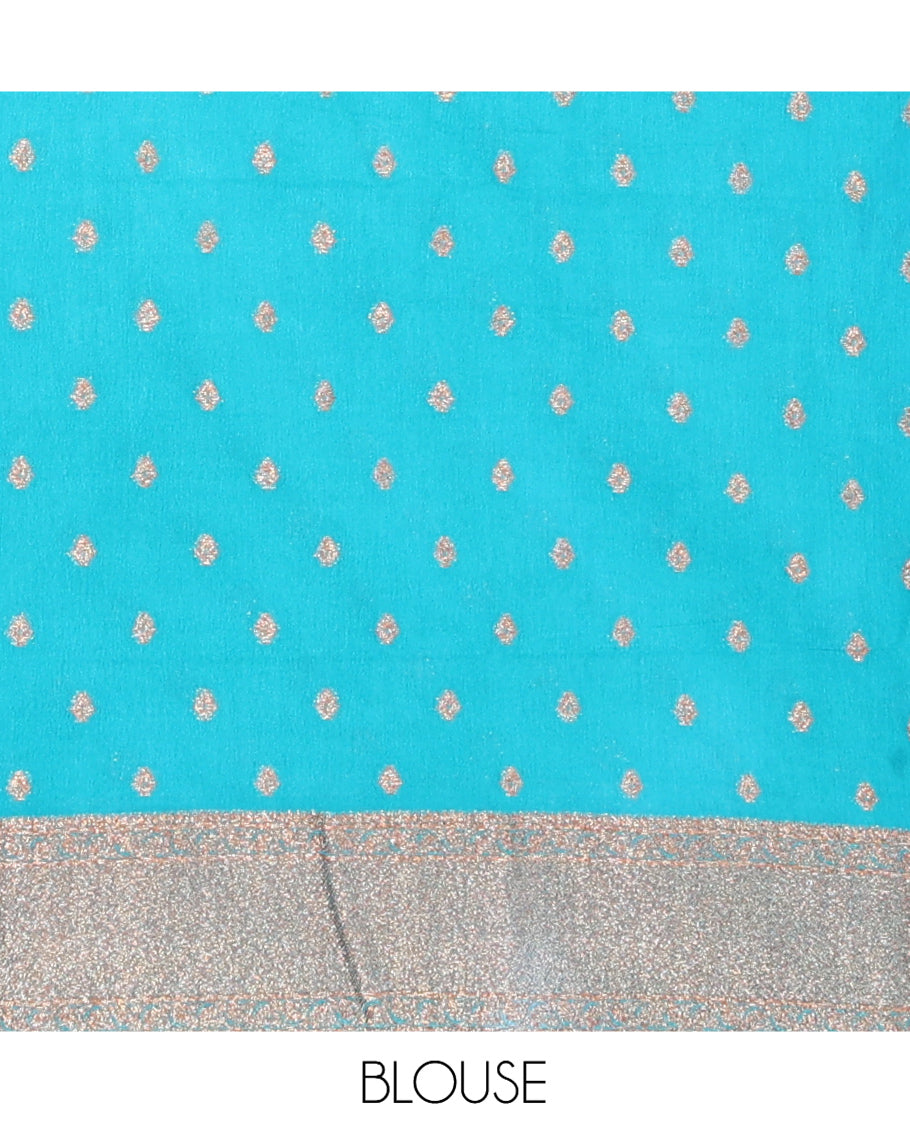 Blue Fancy Crepe Saree