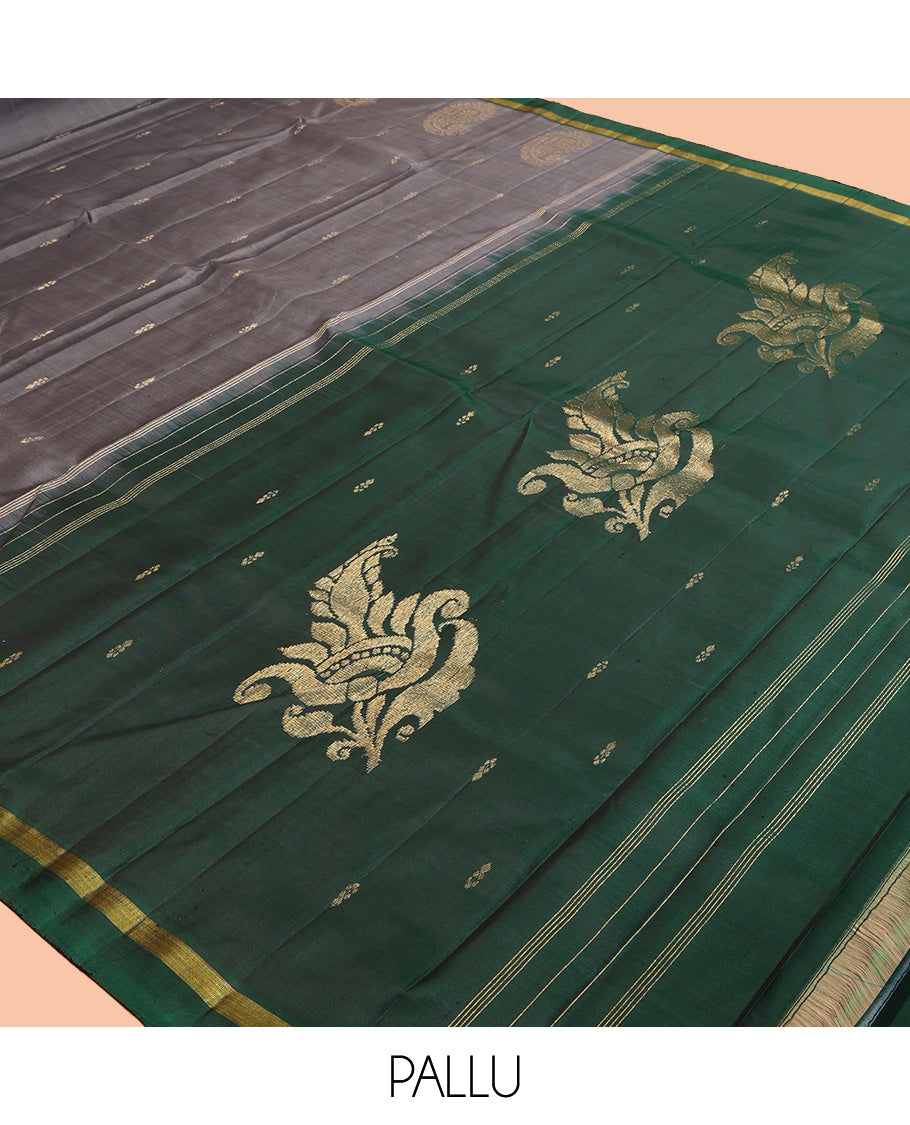 Grey Kanchipuram Silk Saree