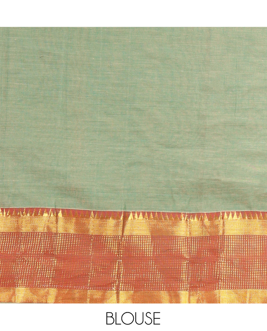 Pista Green Mercerised Cotton Half-Saree