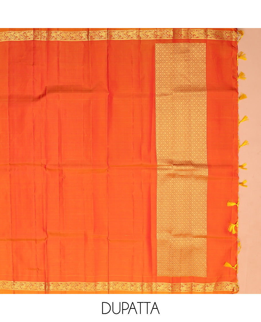 Maroon Pure-Silk Half-Saree