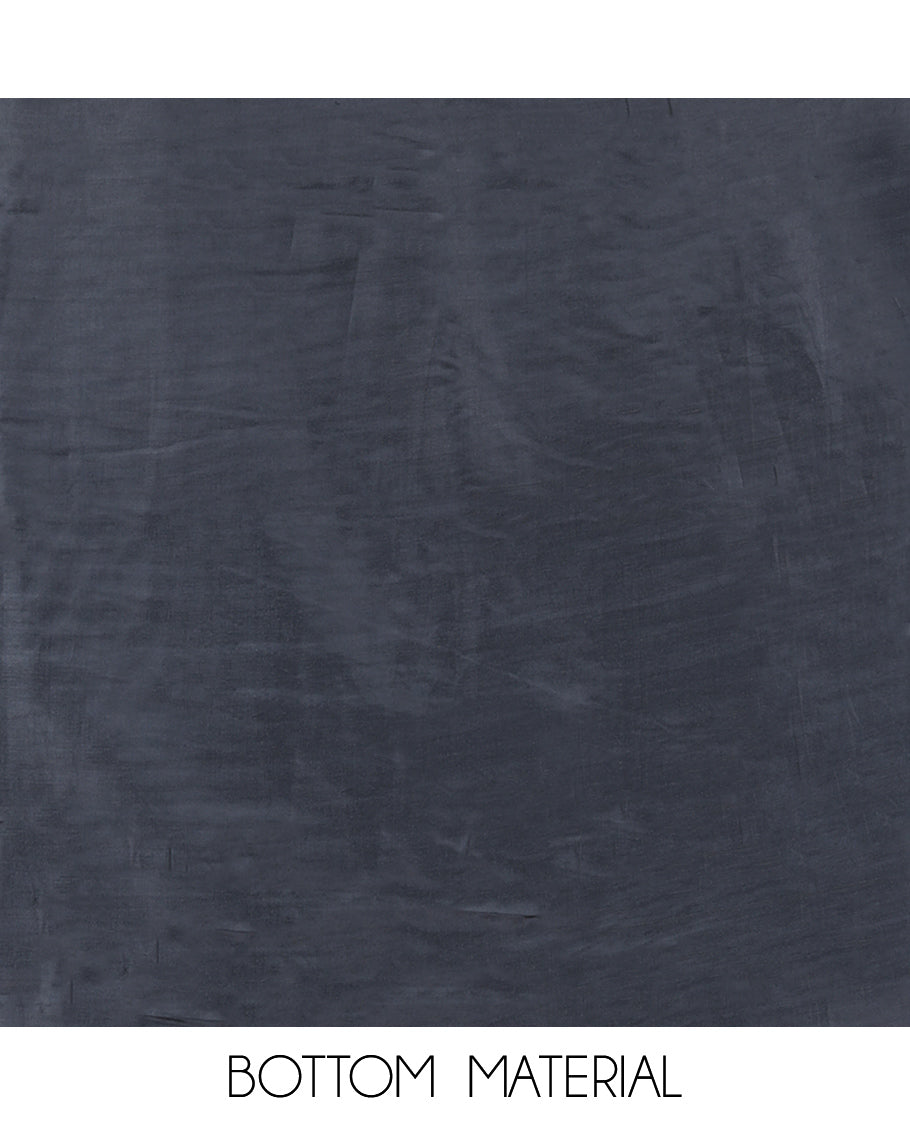 Black Semi-Linen Material Churidar, Adorned with Heron Motifs Top, a Plain Santoon Bottom, a Contrast Heron Dupatta