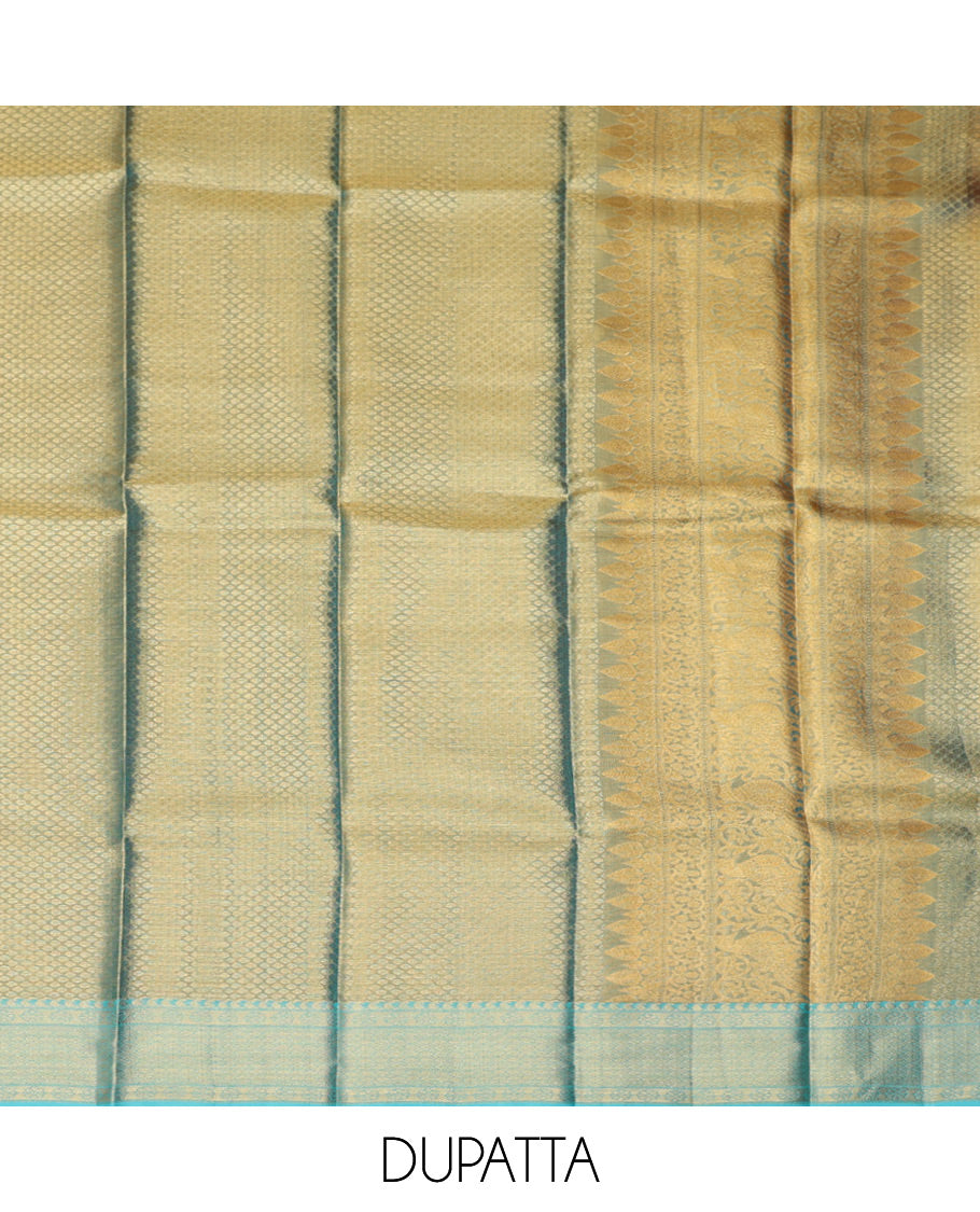 Yellow Pure Silk Half-Saree