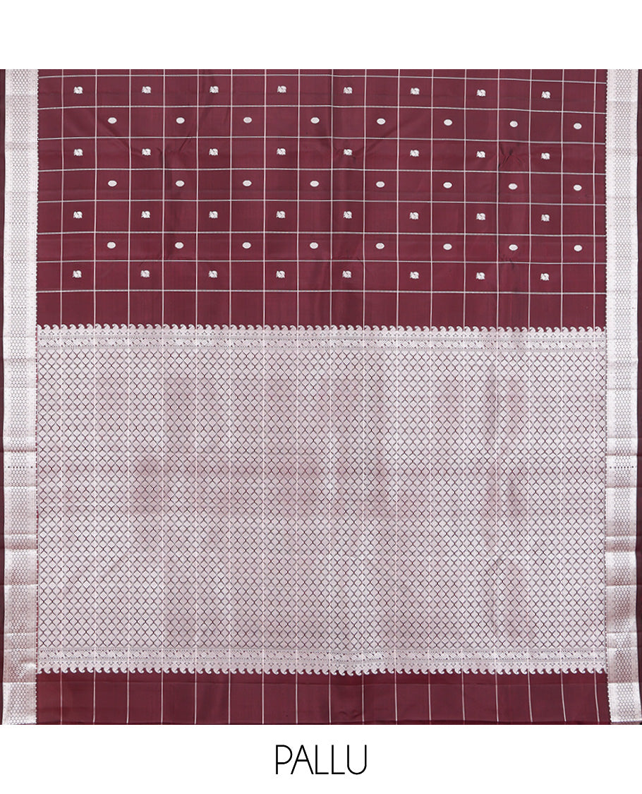 Maroon Kanchipuram Chettinad Saree