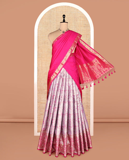 Light Lavender Art Silk Half-Saree