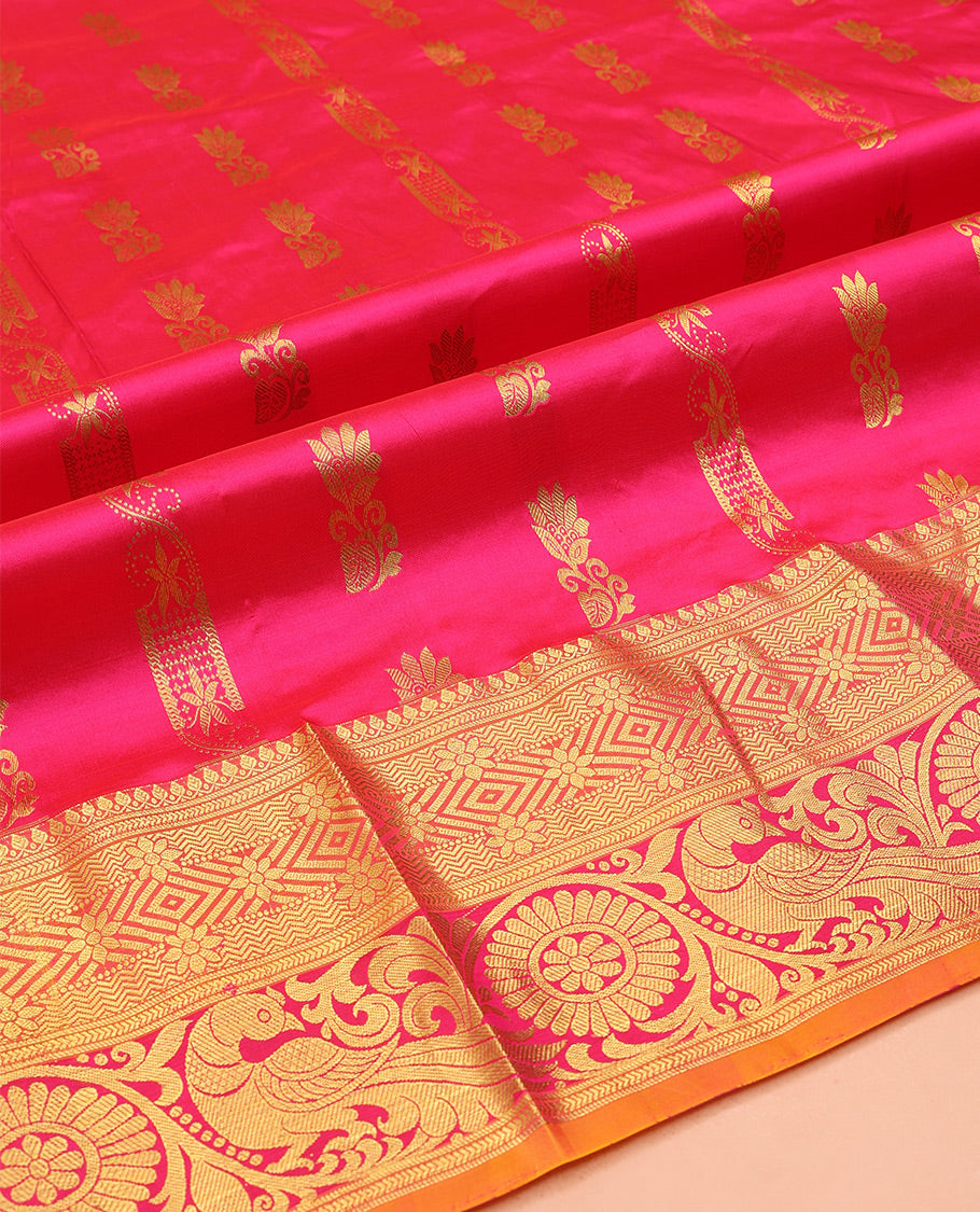 Pink Pure Silk Half Saree