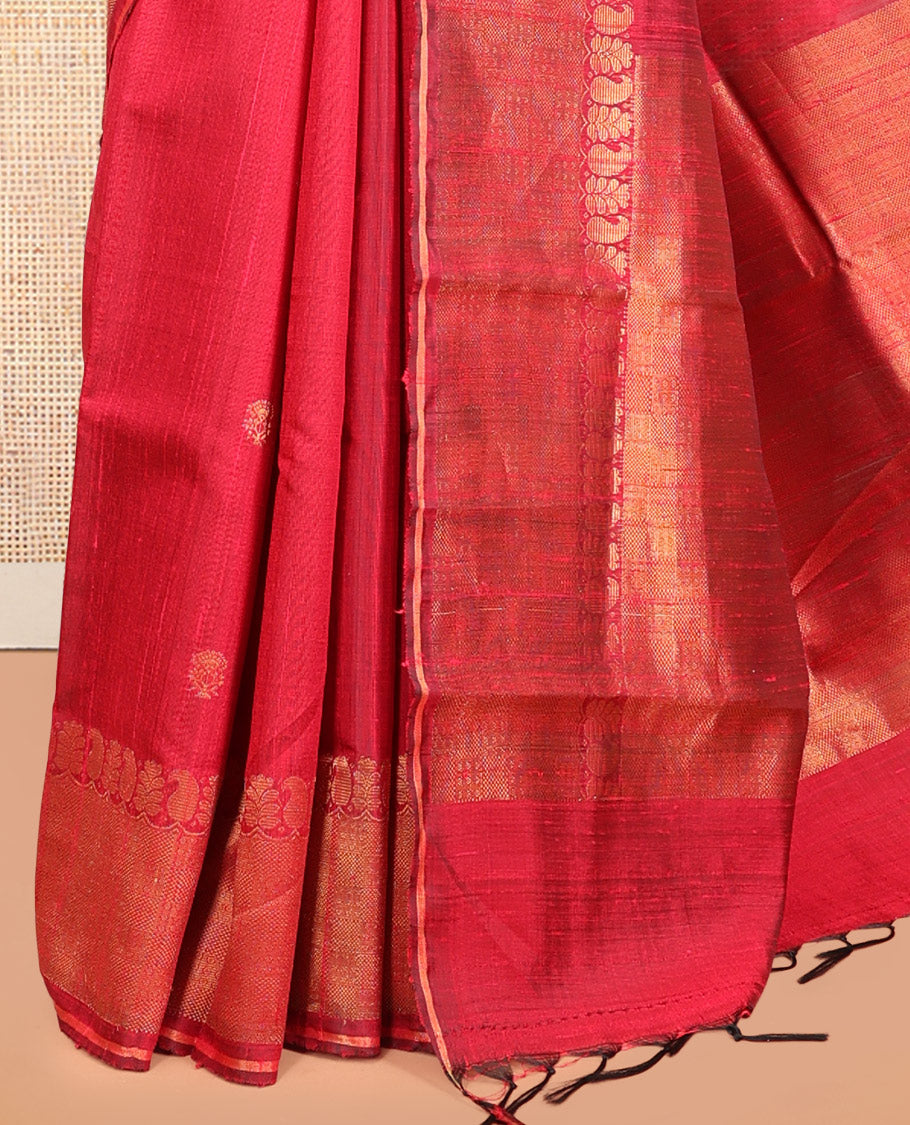 Red Dupion Saree