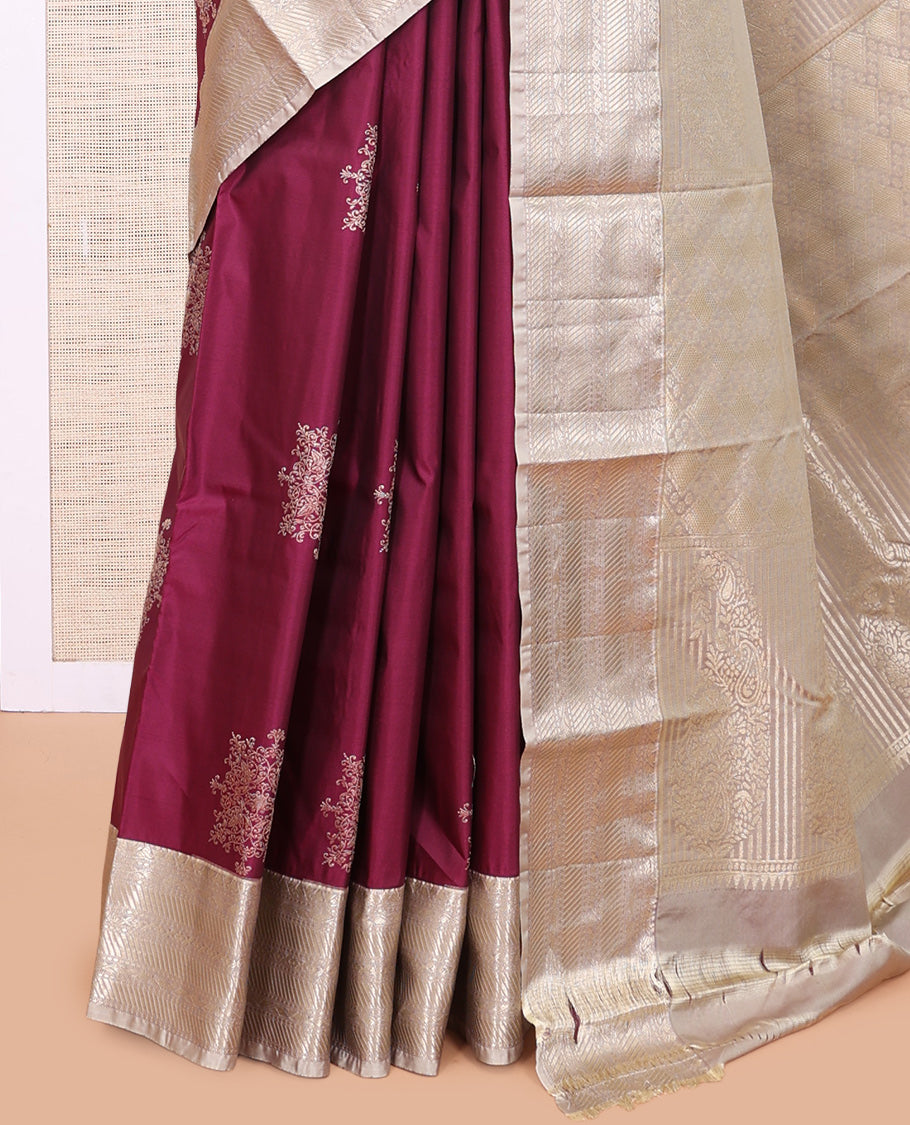 Wine Budget Silk Saree
