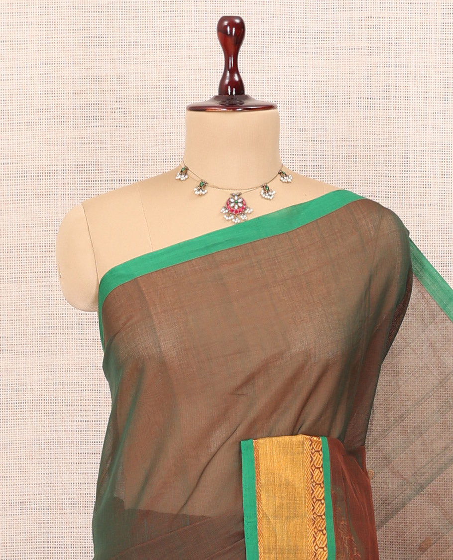 Brown-Shade Venkatagiri Cotton Saree