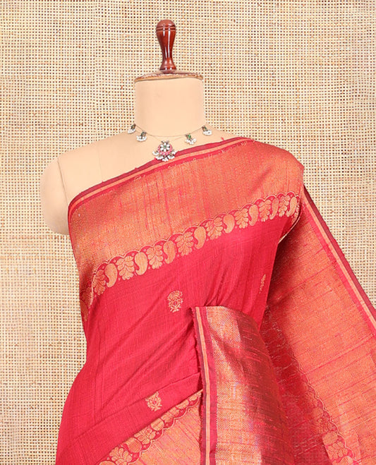 Red Dupion Saree
