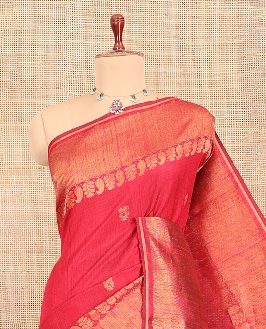 Red Dupion Saree