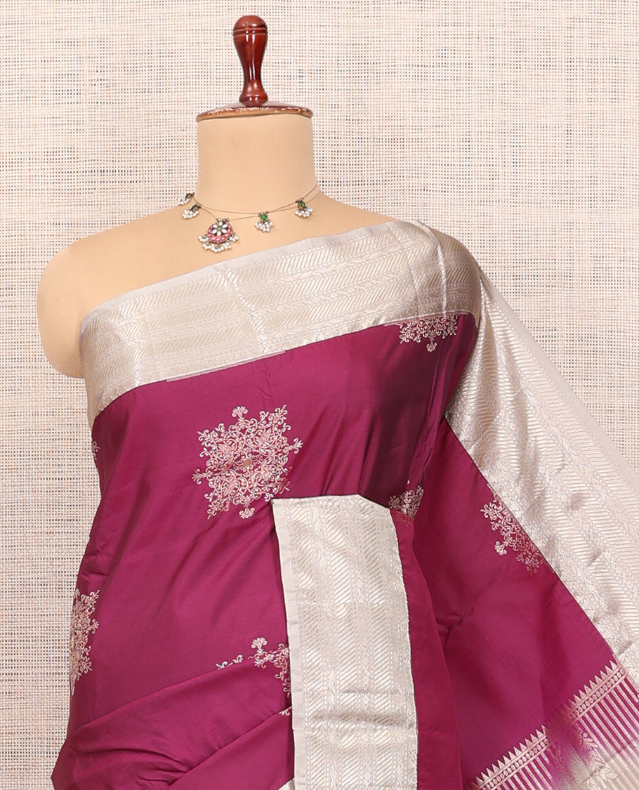 Wine Budget Silk Saree