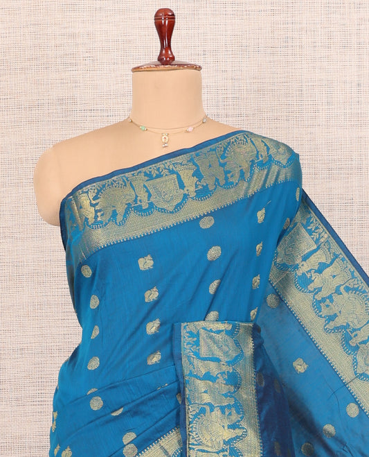 Blue Kalyani Cotton Saree