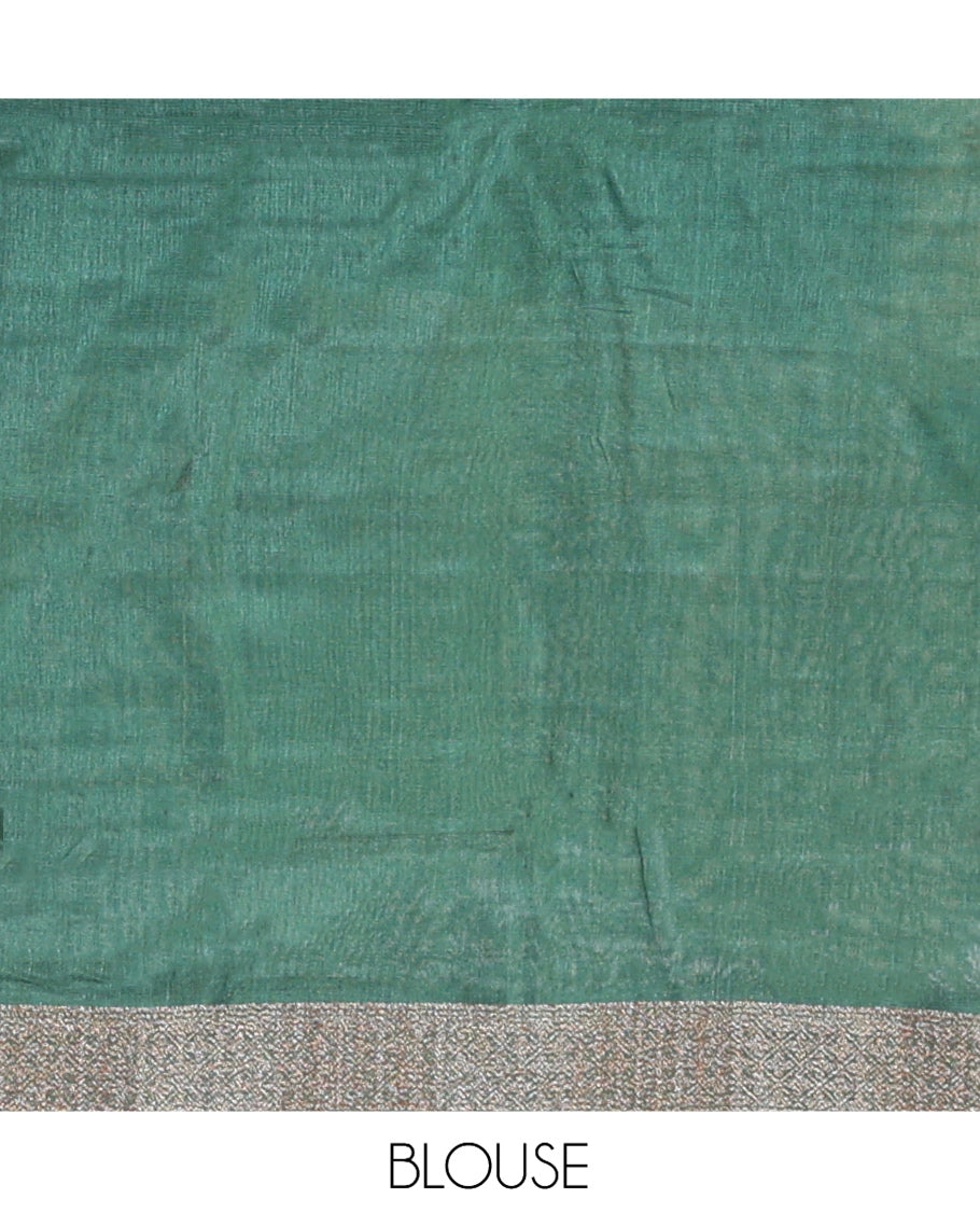 Green Tussar Silk Saree