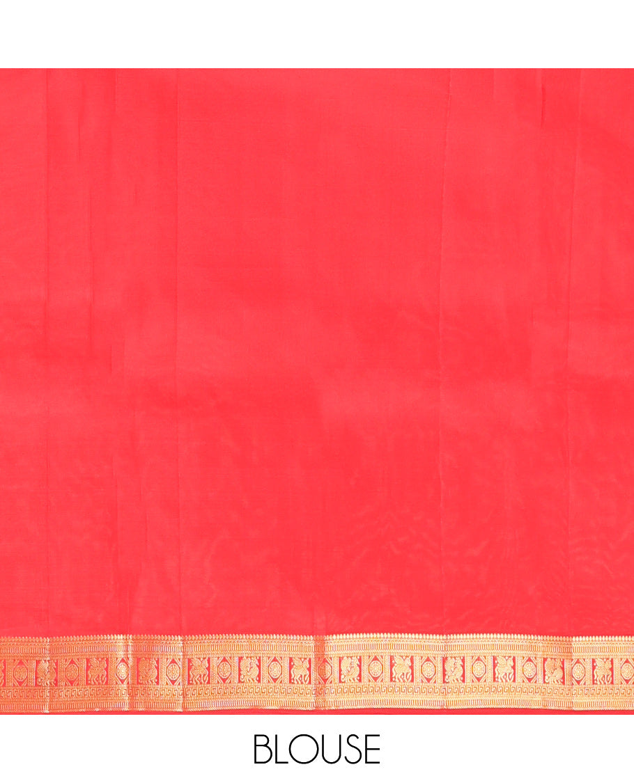 Red Zari Butta Vasundhara Lite Silk Mix Saree