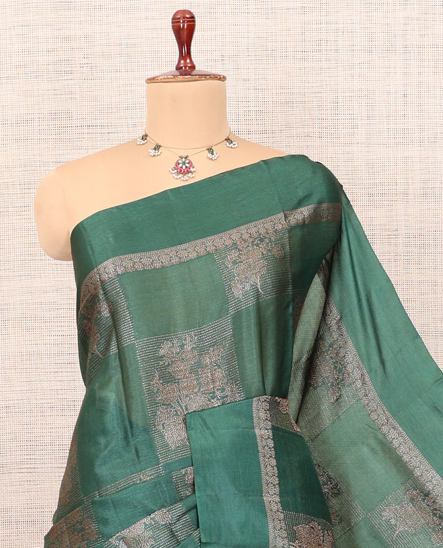 Green Tussar Silk Saree