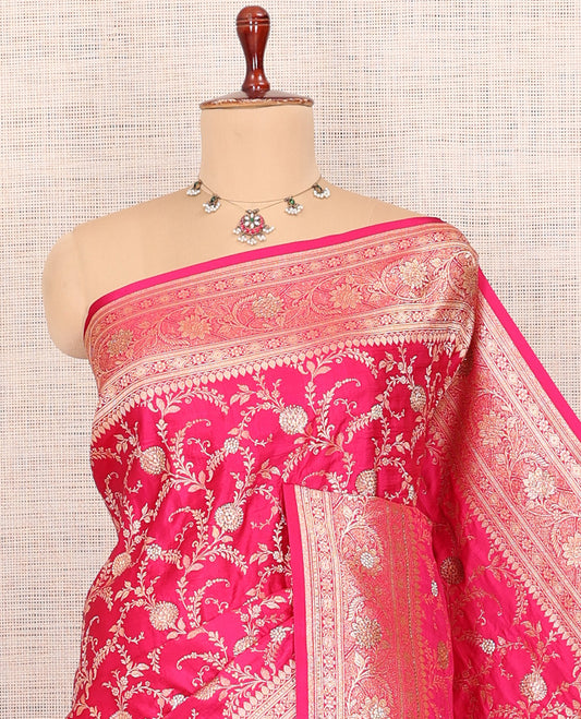 Pink Banaras Nylon Saree