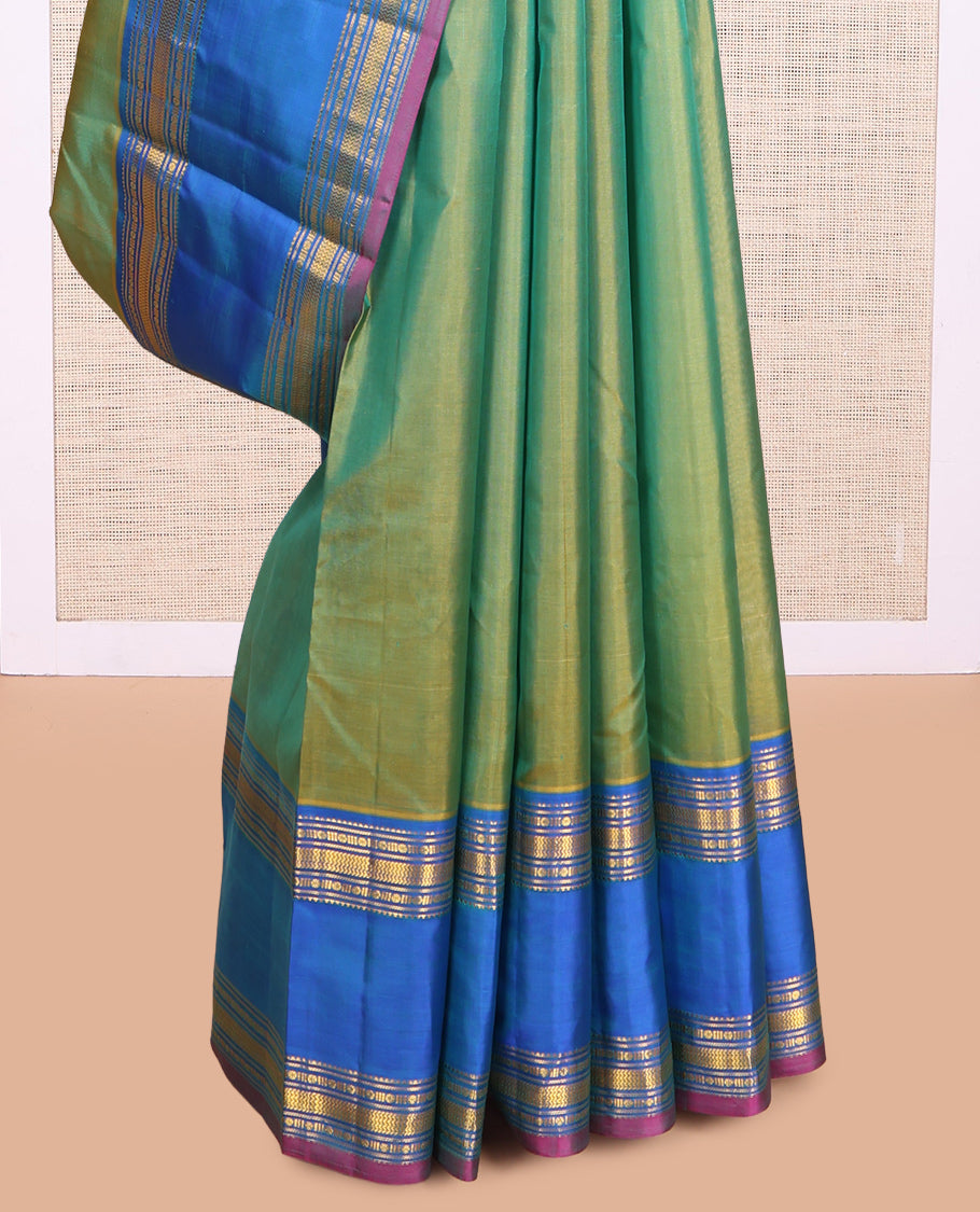Green Plain Kanchipuram Silk Saree
