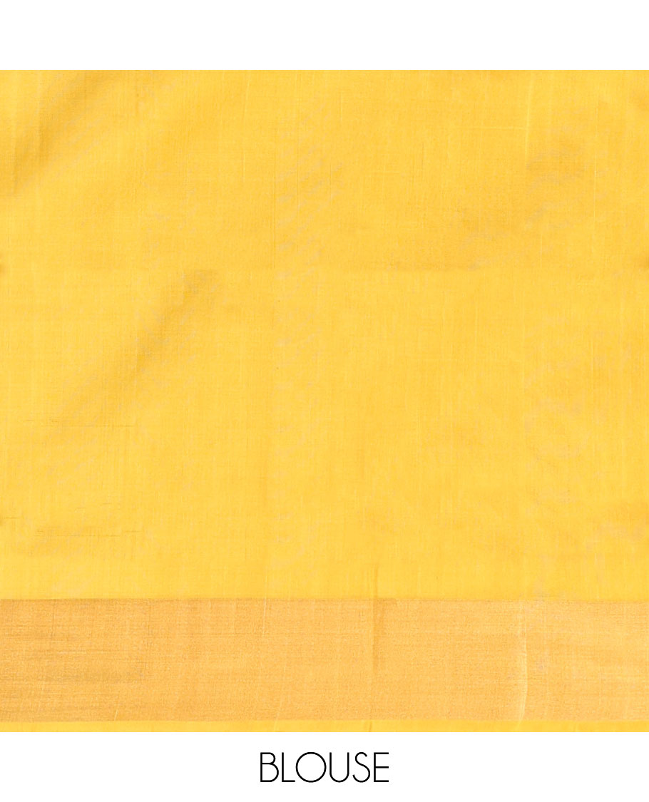 Blue floral buttas uppada silk saree with contrast plain border & floral design pallu