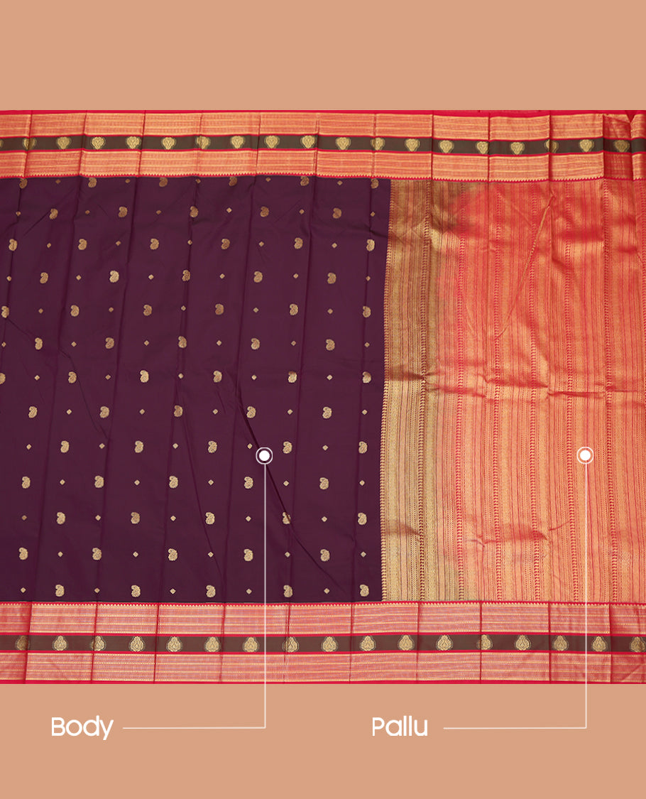 Wine Budget Silk Saree