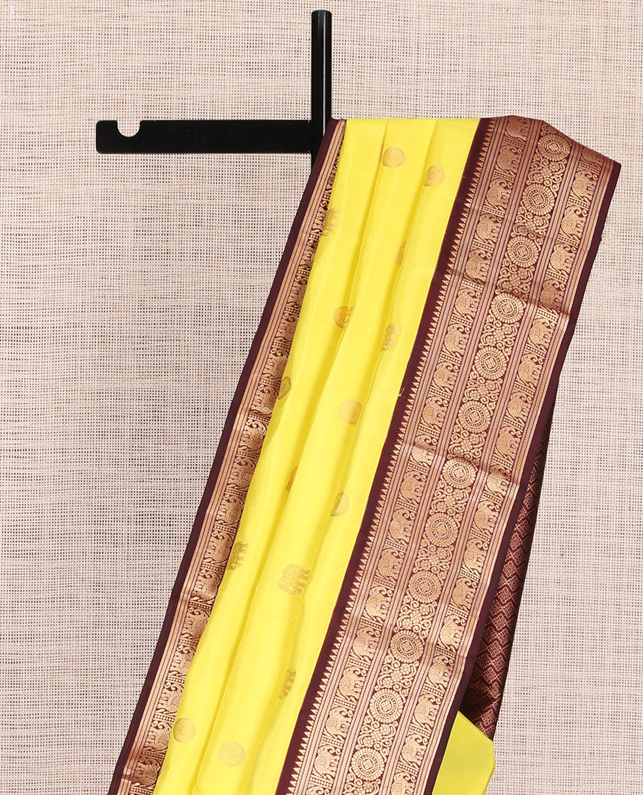 Yellow Kanchipuram Silk Saree