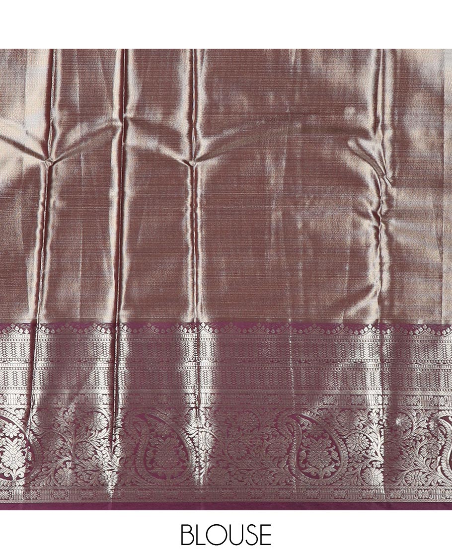 Blue geometric jacquard budget silk saree, contrast traditional zari border of floral jaal design and Mughal floral design pallu