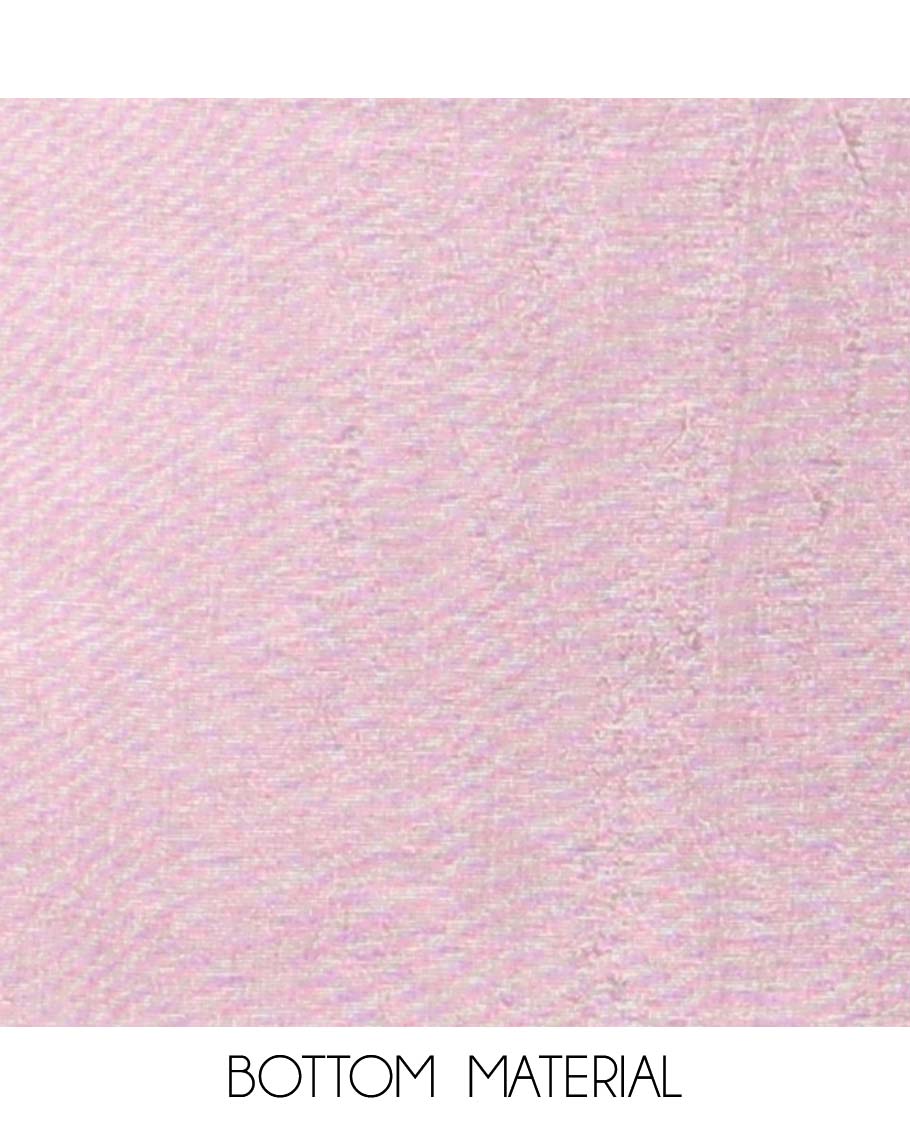 Pink material chudidhar set, jacquard & embroidered top, plain bottom & floral printed dupatta