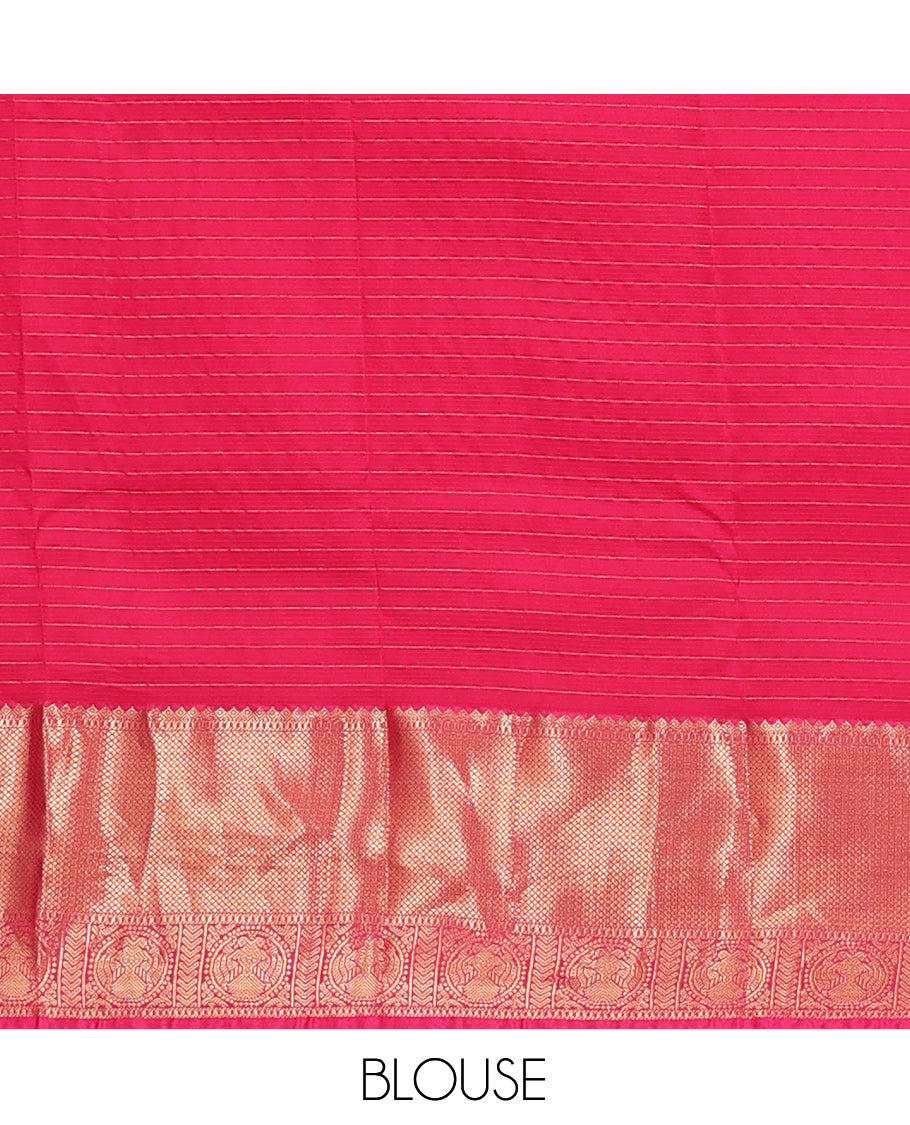 Cream Zari Design Vasundhara Lite Silk Mix Saree, a Contrast Iruthalai Pakshi Border, Intricate Pallu, a Contrast Blouse