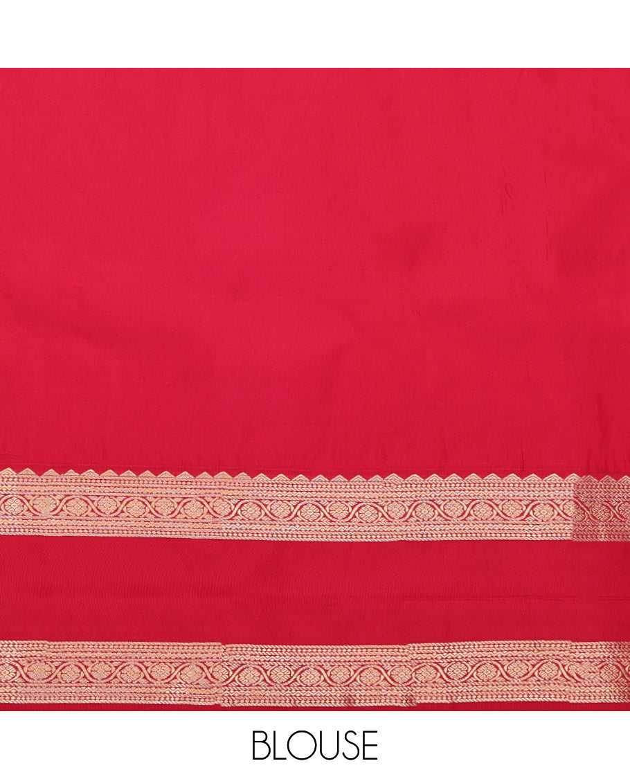 Wine Budget Silk Saree, Woven with Zari Buttas, Complemented by Contrast Traditional Zari Rettai Pettu Border, Grand Pallu and a Contrast Blouse
