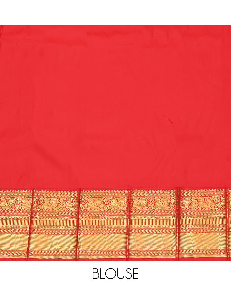 Blue Contrast Traditional Zari Design Budget Silk Saree