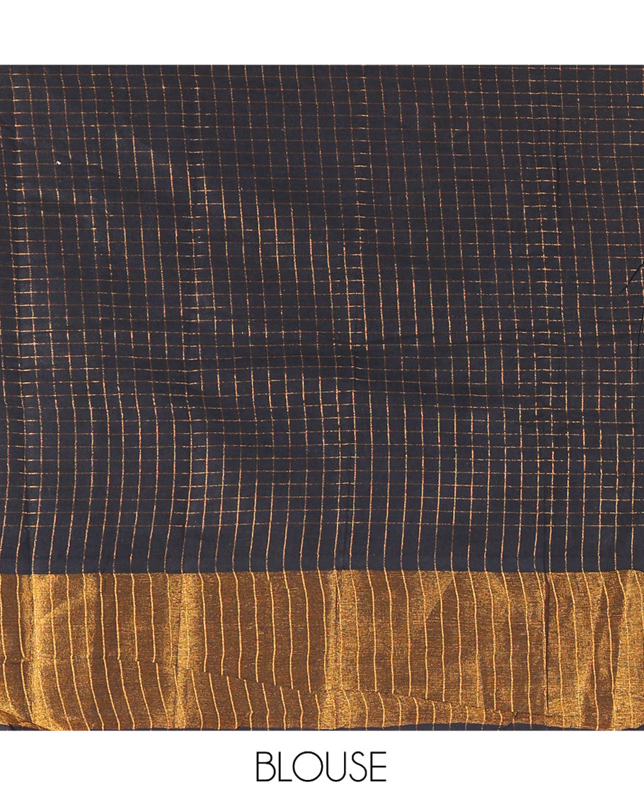 Black Sungudi Cotton Half-Saree