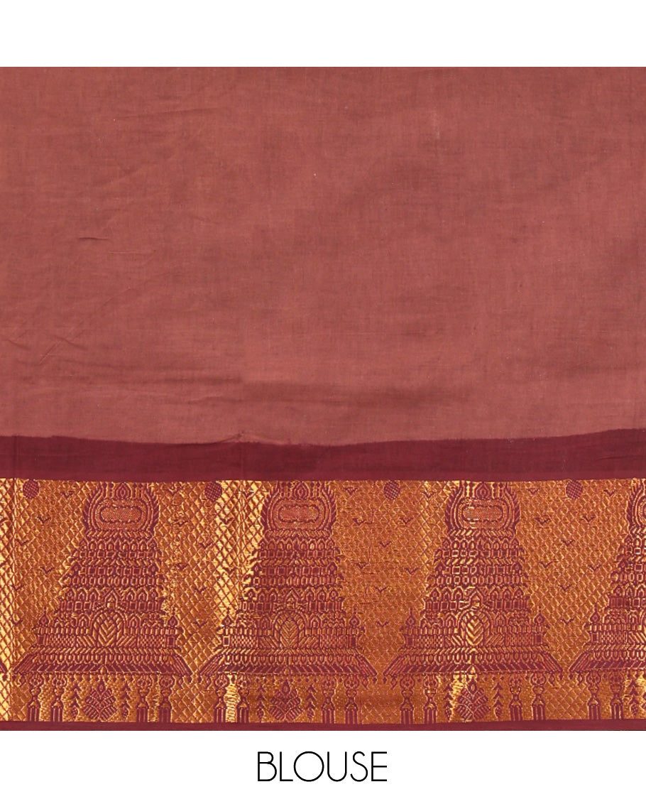Brown Sungudi Cotton Half-Saree