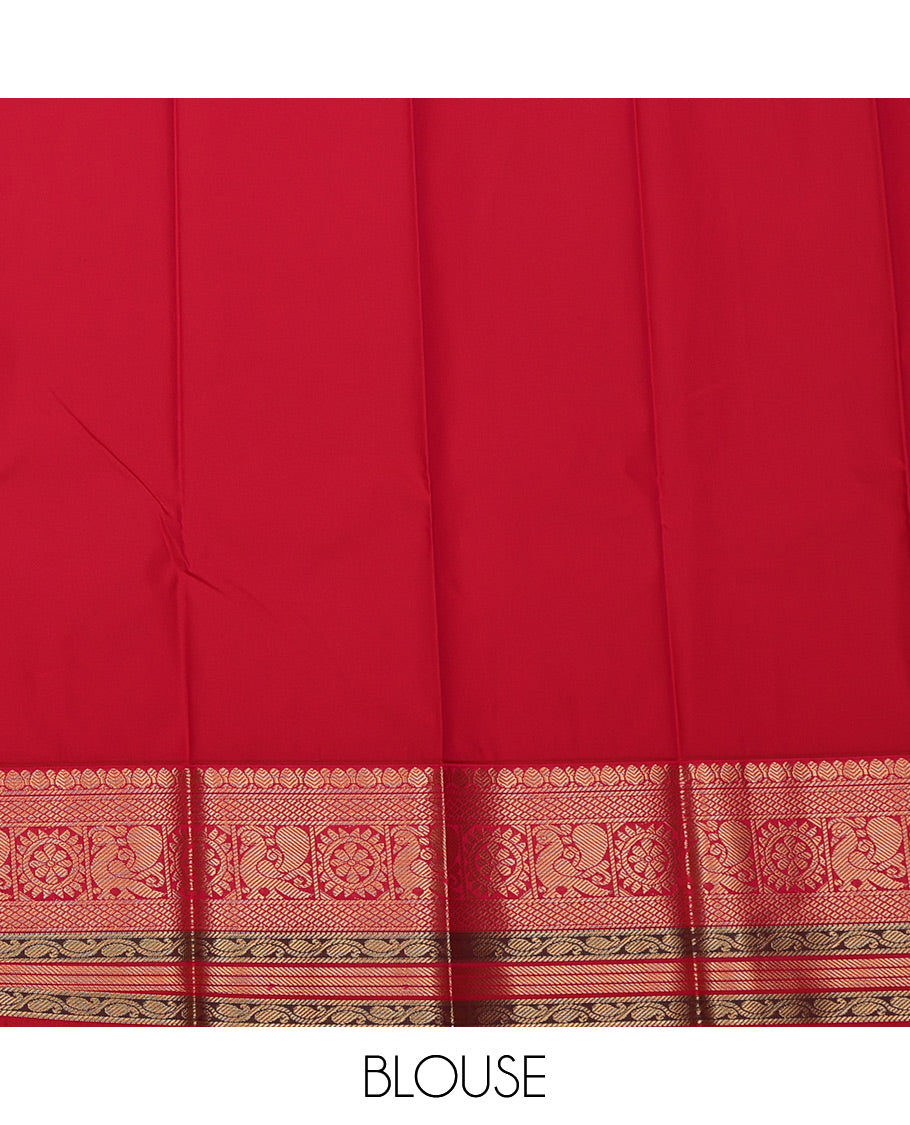 Yellow Budget Silk Saree, Delicately Woven with Zari Buttas All Over Its Body, Complemented by a Contrast Traditional Zari Border, Grand Jaal Pallu, and Paired with a Contrast Blouse
