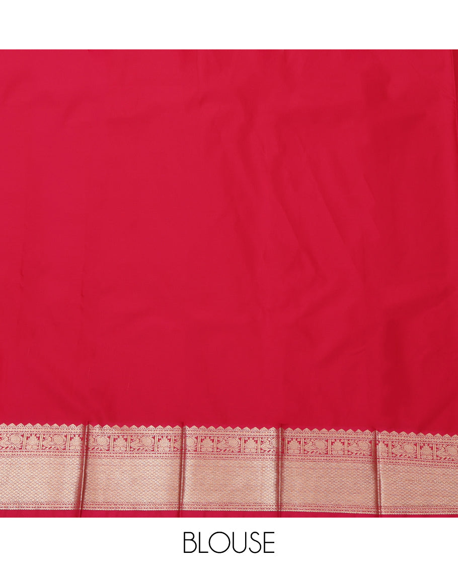 Purple Budget Silk Saree Featuring Zari Buttas and Stripes, a Contrast Traditional Zari Border, Grand Pallu, and a Contrast Blouse