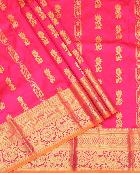 Pink Pure Silk Half Saree