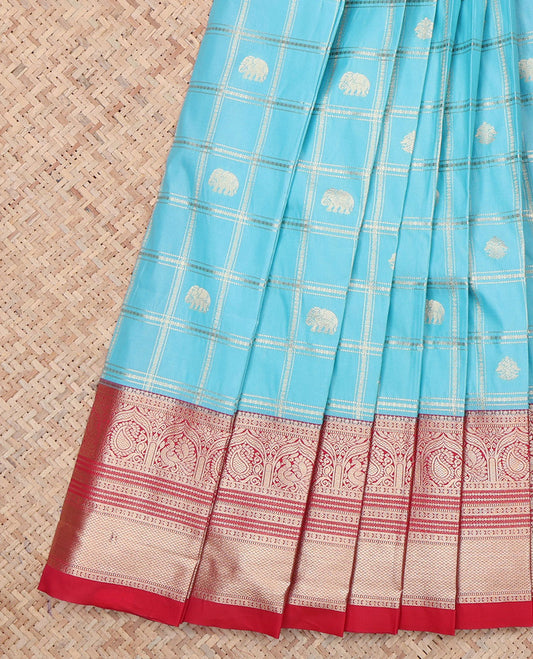 Light Blue Budget Silk Saree