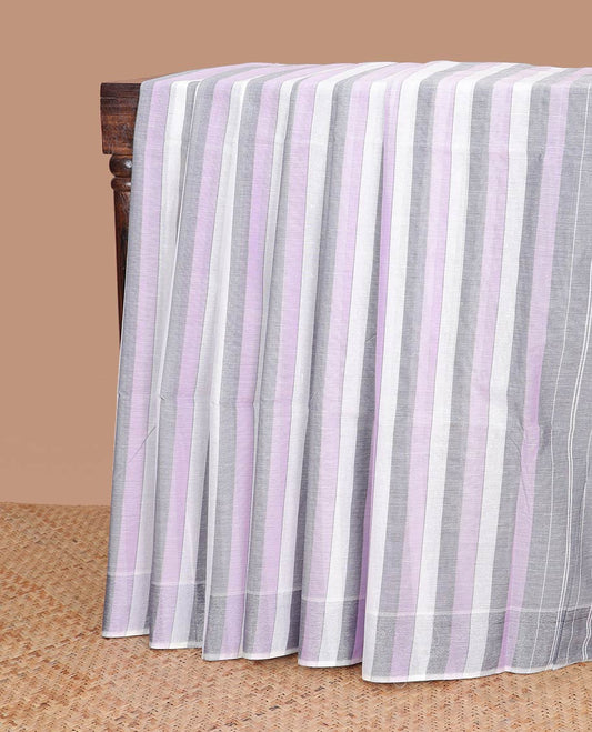 Borderless multi-color stripes design jute cotton saree & pallu of stripes
