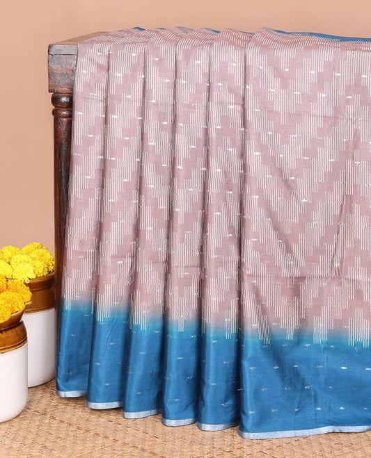 Onion 1000 buttas digital print kathan silk saree with contrast border & contrast pallu along with contrast blouse